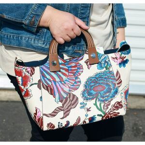 NWT Tory Burch HAPPY TIMES Rory Floral Leather Satchel